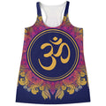 Boho Om Mandala Print Women's Racerback Tank Top