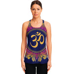 Boho Om Mandala Print Women's Racerback Tank Top