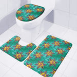 Boho Om Sign Pattern Print 3 Piece Bath Mat Set