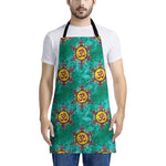 Boho Om Sign Pattern Print Apron