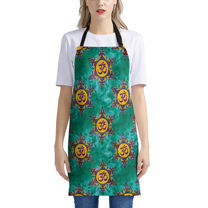 Boho Om Sign Pattern Print Apron