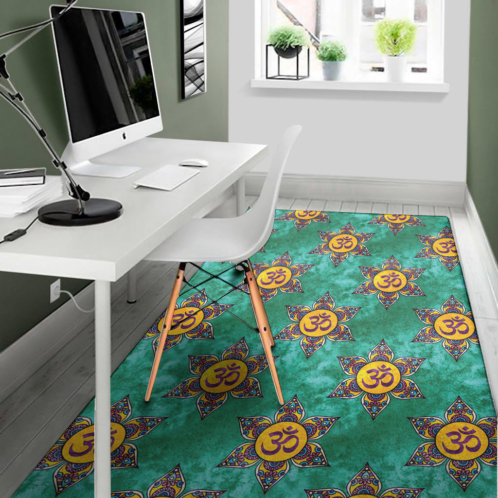 Boho Om Sign Pattern Print Area Rug