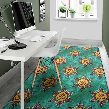 Boho Om Sign Pattern Print Area Rug