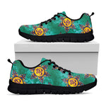 Boho Om Sign Pattern Print Black Sneakers