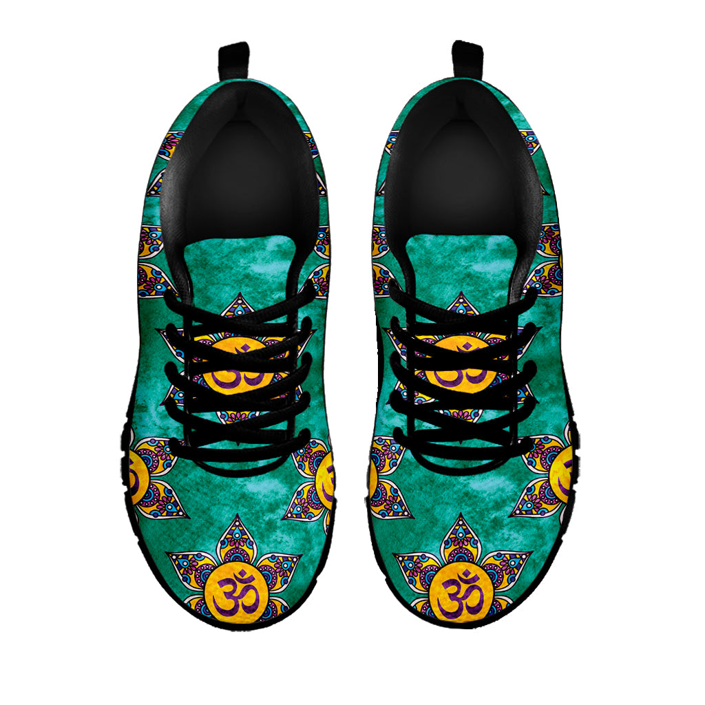 Boho Om Sign Pattern Print Black Sneakers