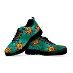 Boho Om Sign Pattern Print Black Sneakers