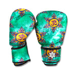 Boho Om Sign Pattern Print Boxing Gloves