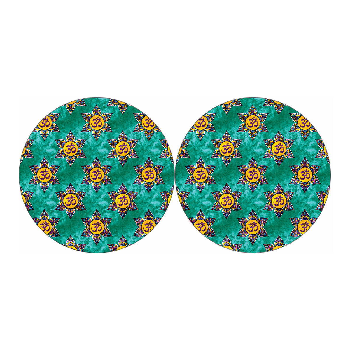 Boho Om Sign Pattern Print Car Coasters