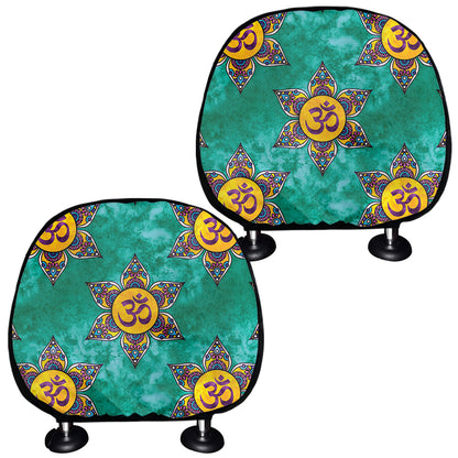 Boho Om Sign Pattern Print Car Headrest Covers