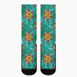 Boho Om Sign Pattern Print Crew Socks