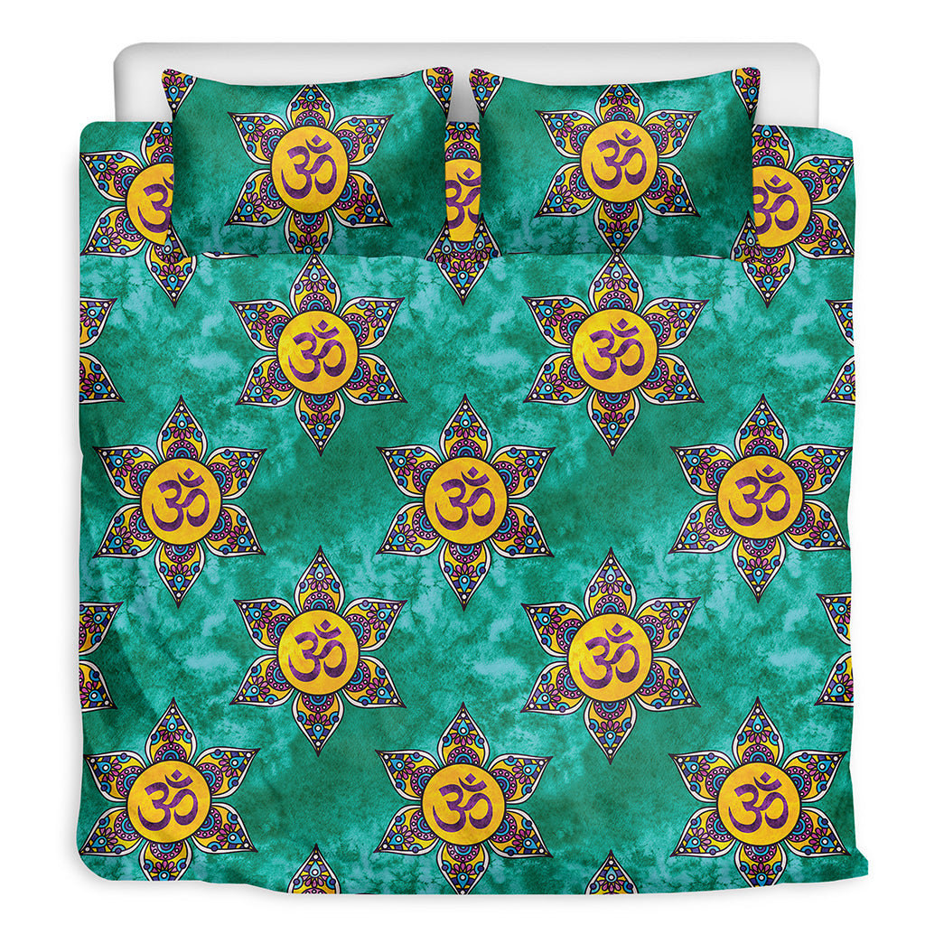 Boho Om Sign Pattern Print Duvet Cover Bedding Set