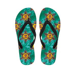 Boho Om Sign Pattern Print Flip Flops