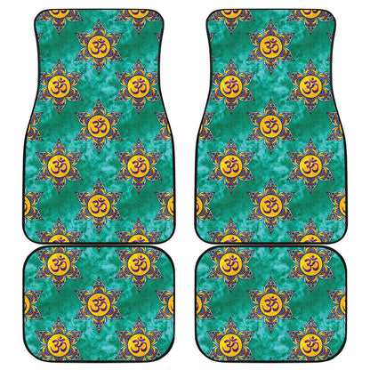 Boho Om Sign Pattern Print Front and Back Car Floor Mats
