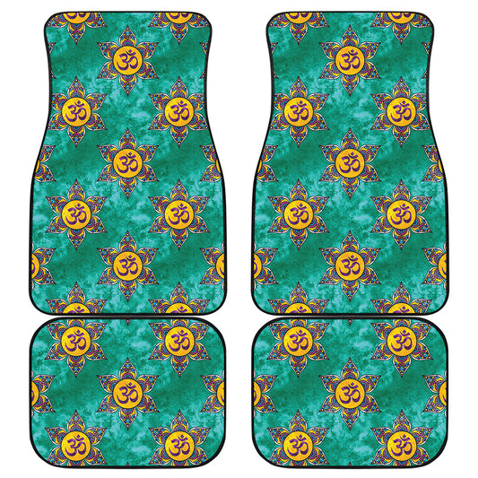 Boho Om Sign Pattern Print Front and Back Car Floor Mats