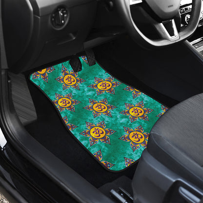 Boho Om Sign Pattern Print Front and Back Car Floor Mats