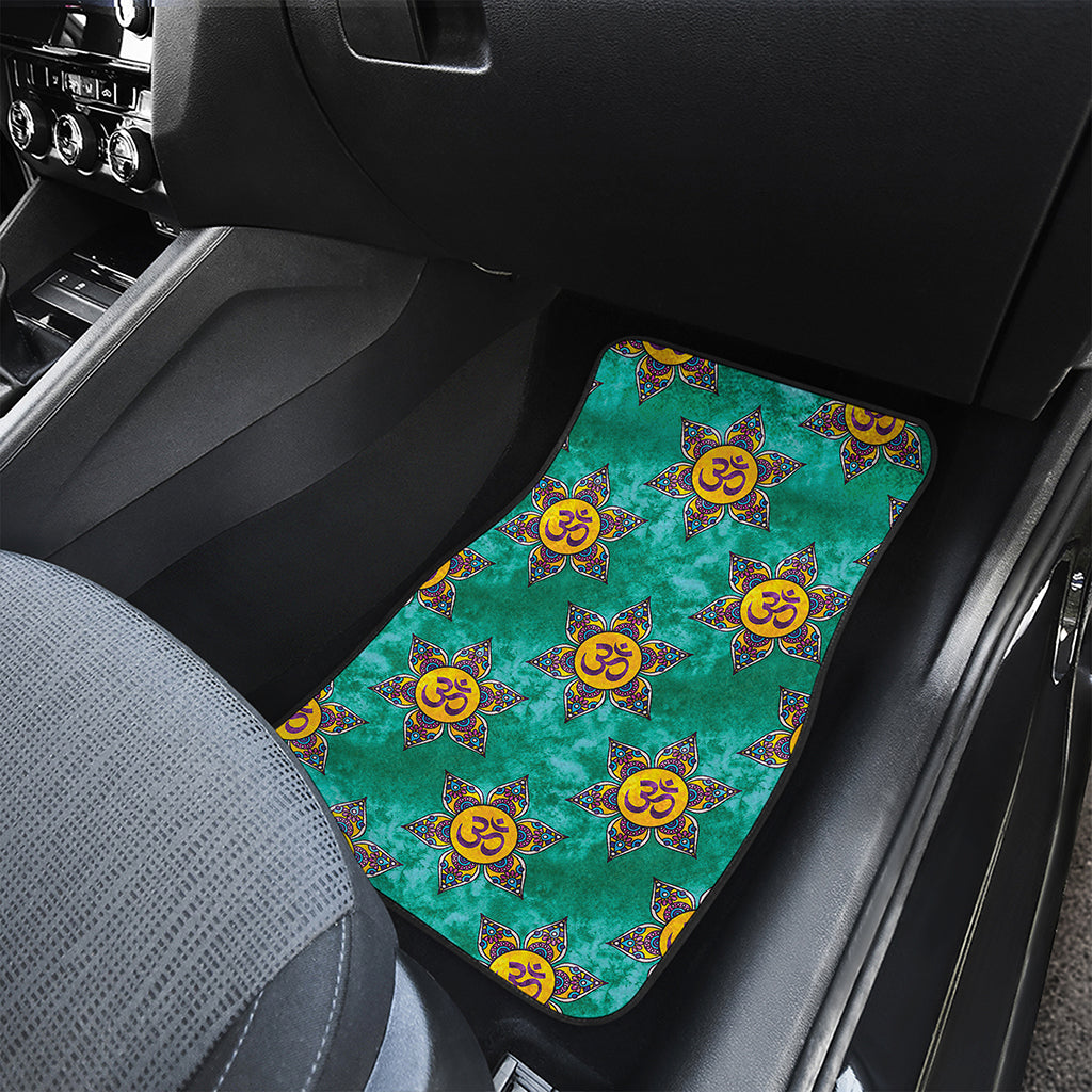 Boho Om Sign Pattern Print Front and Back Car Floor Mats