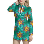 Boho Om Sign Pattern Print Hoodie Dress