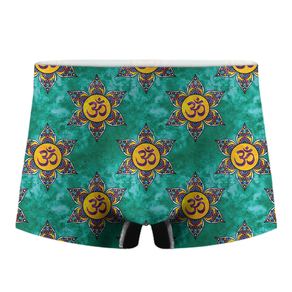 Boho Om Sign Pattern Print Men's Boxer Briefs