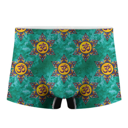 Boho Om Sign Pattern Print Men's Boxer Briefs