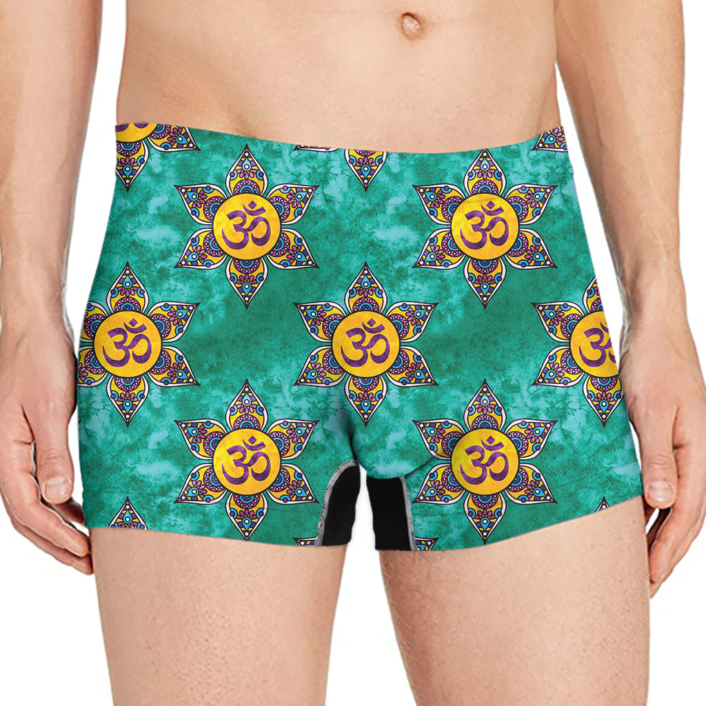 Boho Om Sign Pattern Print Men's Boxer Briefs