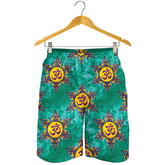 Boho Om Sign Pattern Print Men's Shorts