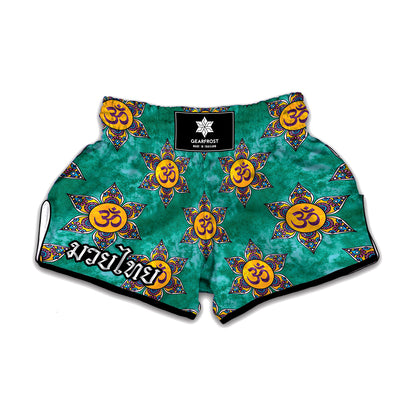 Boho Om Sign Pattern Print Muay Thai Boxing Shorts