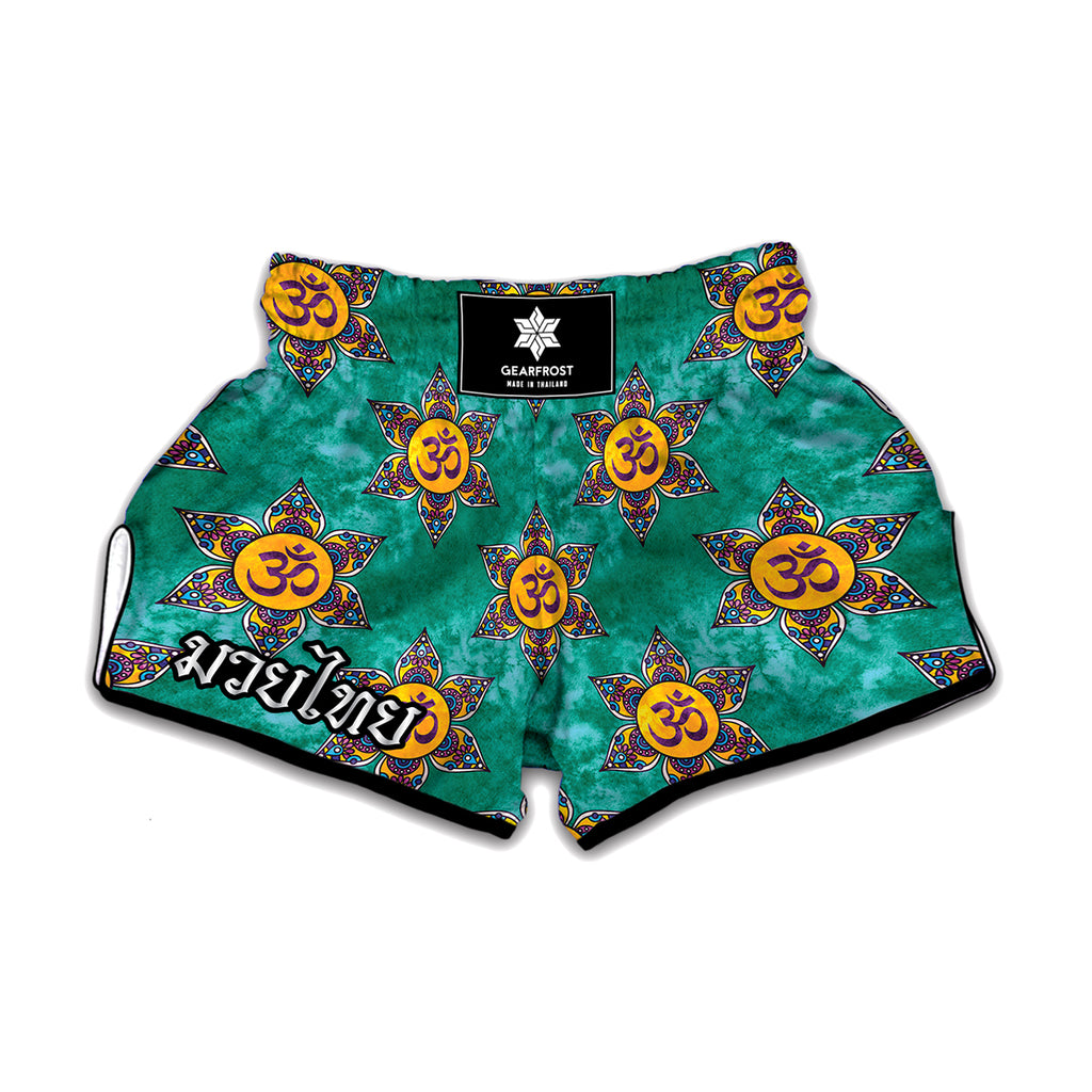 Boho Om Sign Pattern Print Muay Thai Boxing Shorts