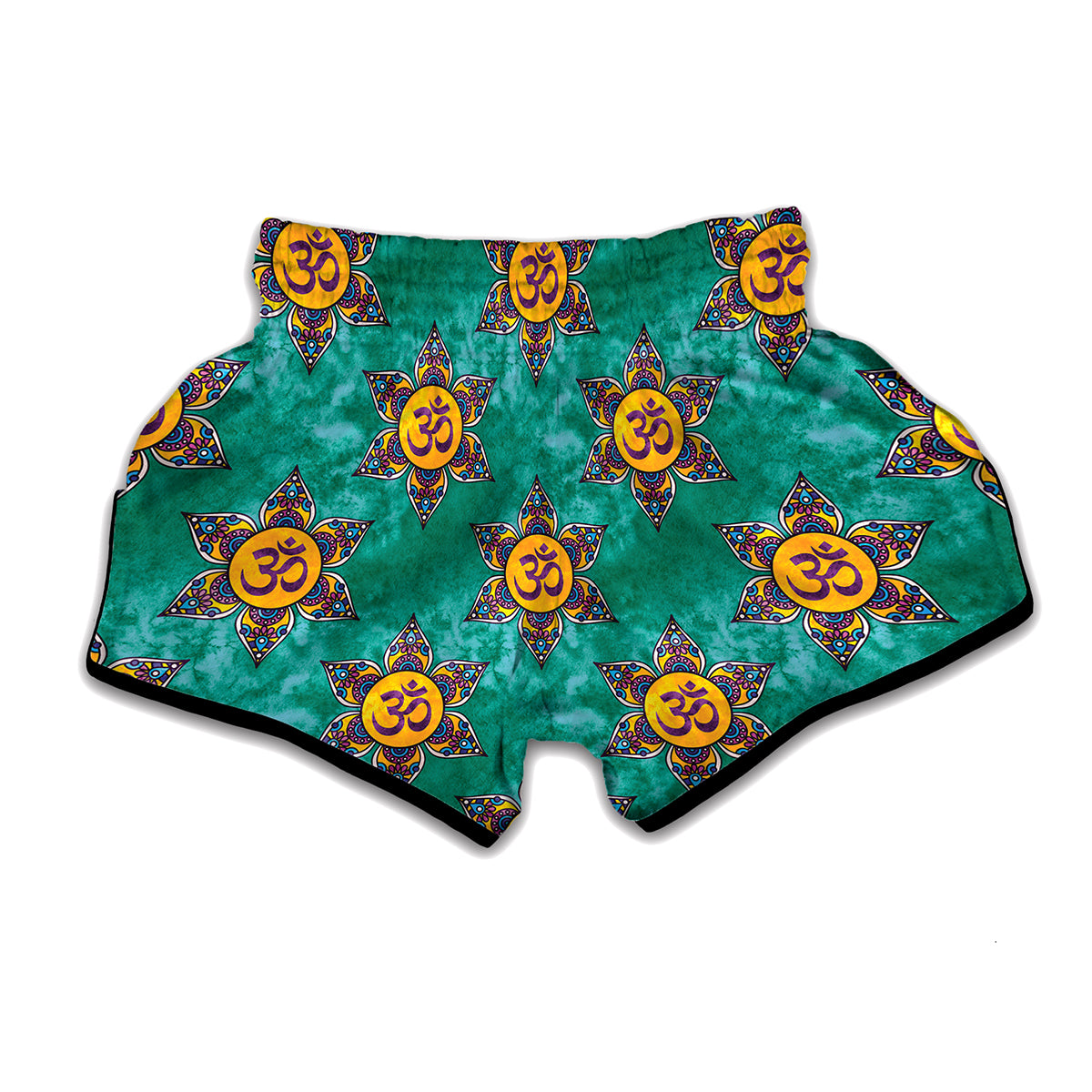 Boho Om Sign Pattern Print Muay Thai Boxing Shorts