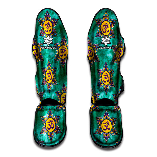 Boho Om Sign Pattern Print Muay Thai Shin Guard