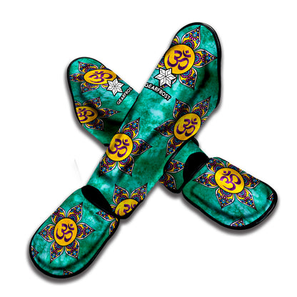 Boho Om Sign Pattern Print Muay Thai Shin Guard