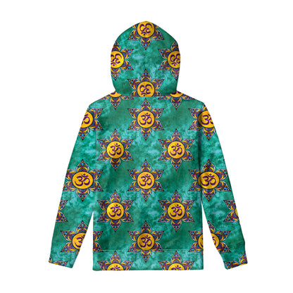 Boho Om Sign Pattern Print Pullover Hoodie
