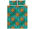 Boho Om Sign Pattern Print Quilt Bed Set