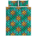 Boho Om Sign Pattern Print Quilt Bed Set
