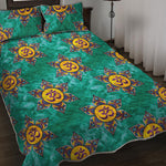 Boho Om Sign Pattern Print Quilt Bed Set