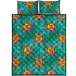 Boho Om Sign Pattern Print Quilt Bed Set