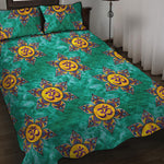 Boho Om Sign Pattern Print Quilt Bed Set