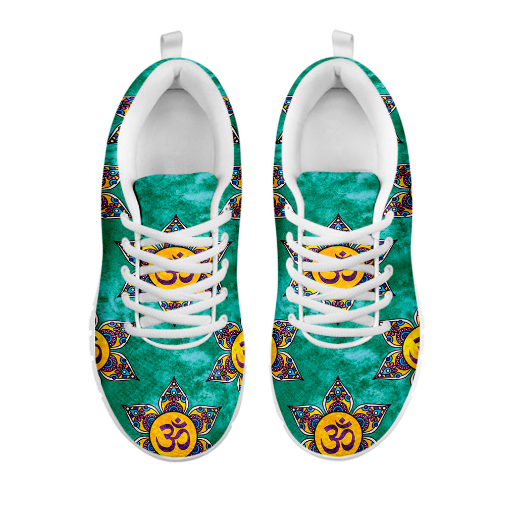 Boho Om Sign Pattern Print White Sneakers