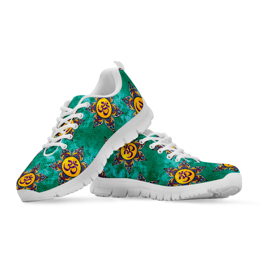 Boho Om Sign Pattern Print White Sneakers