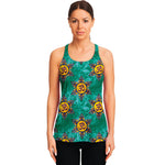 Boho Om Sign Pattern Print Women's Racerback Tank Top