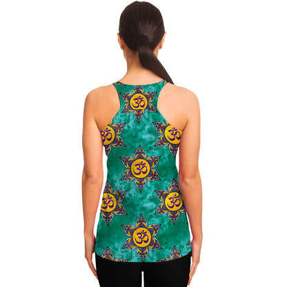 Boho Om Sign Pattern Print Women's Racerback Tank Top