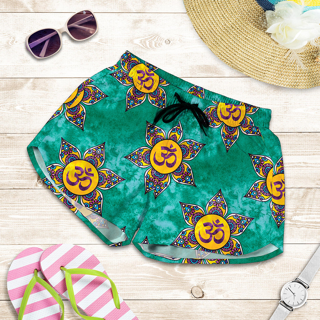 Boho Om Sign Pattern Print Women's Shorts
