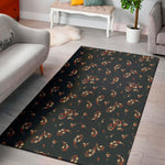 Boho Paisley Flower Pattern Print Area Rug