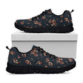 Boho Paisley Flower Pattern Print Black Running Shoes