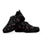 Boho Paisley Flower Pattern Print Black Sneakers