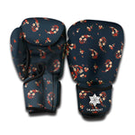 Boho Paisley Flower Pattern Print Boxing Gloves