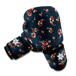 Boho Paisley Flower Pattern Print Boxing Gloves