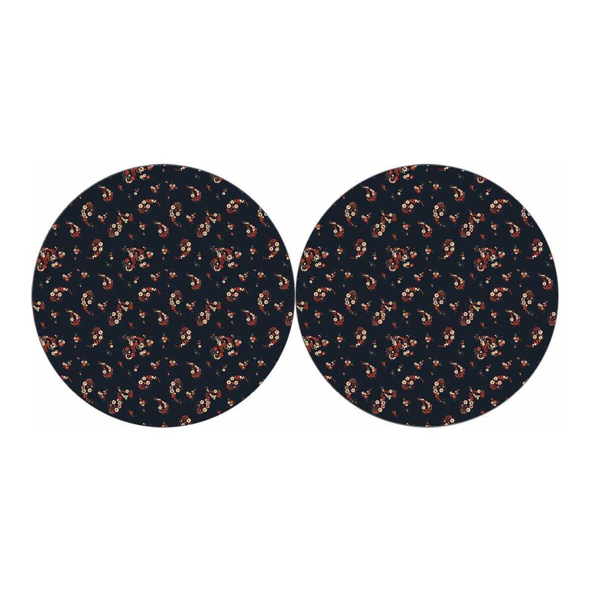 Boho Paisley Flower Pattern Print Car Coasters