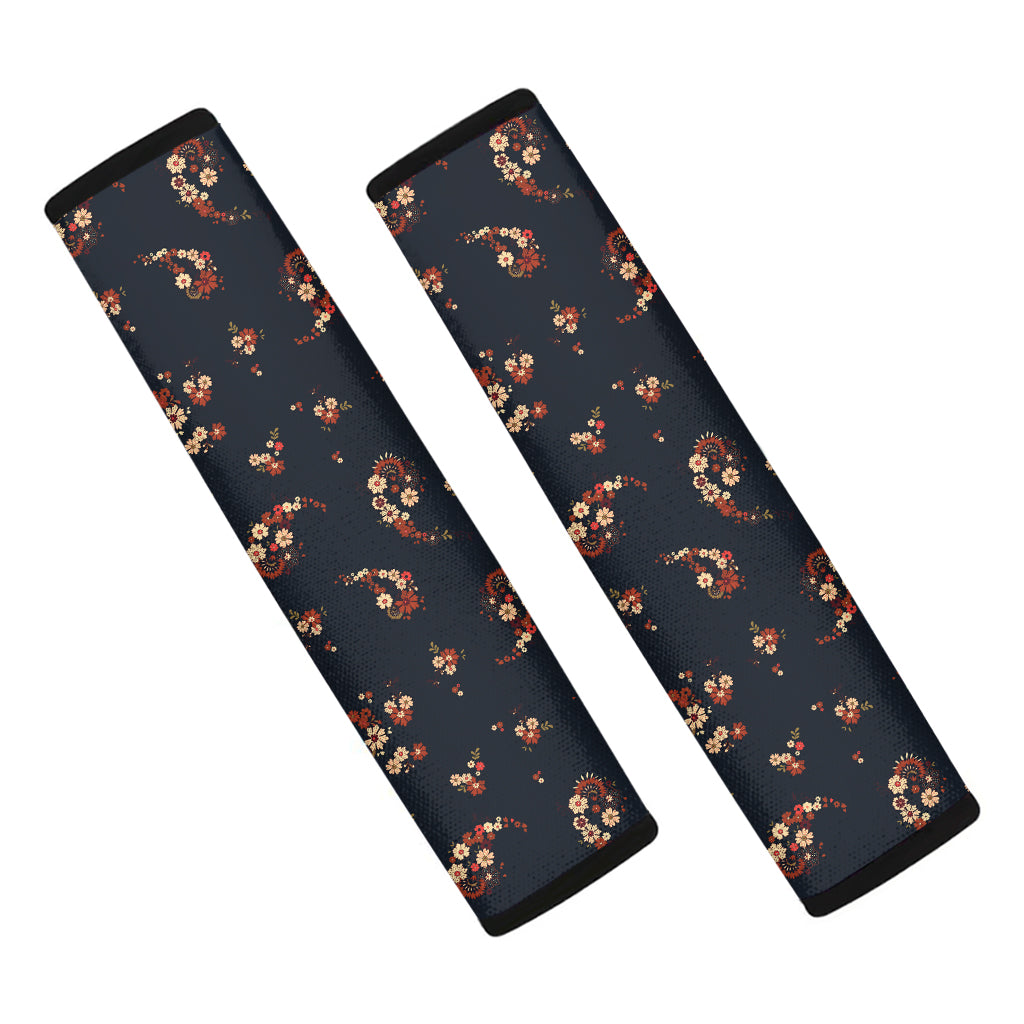 Boho Paisley Flower Pattern Print Car Seat Belt Covers