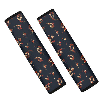 Boho Paisley Flower Pattern Print Car Seat Belt Covers