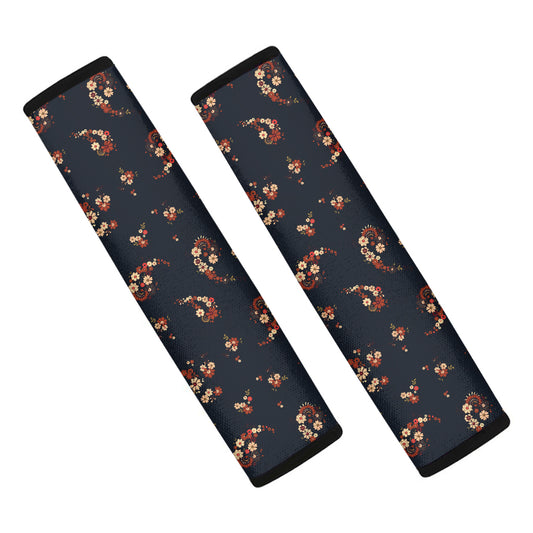 Boho Paisley Flower Pattern Print Car Seat Belt Covers